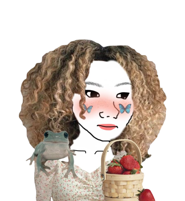 Cottagecore Frog Strawberry Alt Girl Wojak