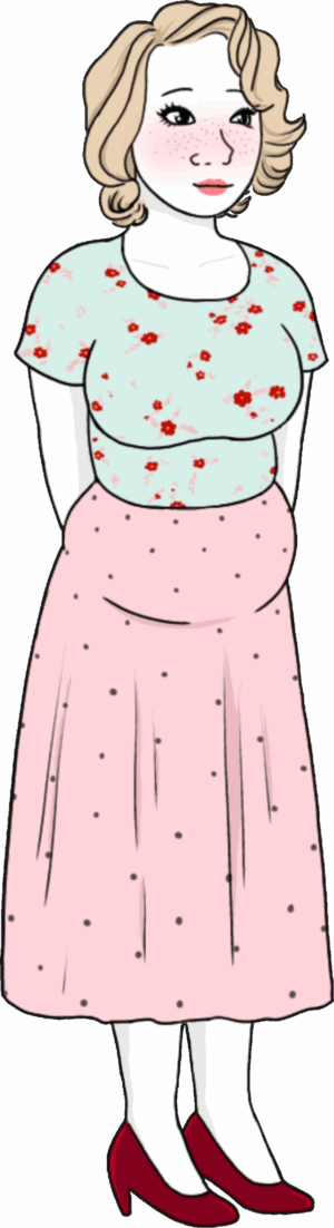 1950s Pink Skirt Tradwife
