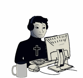 Aesthetic Christian Computer Wojak