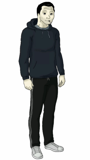 Asian Doomer Full Body Wojak