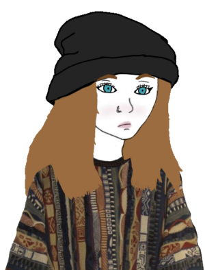 Beanie Bohemian Alt Girl Wojak