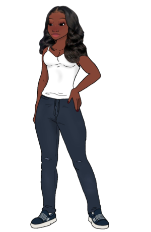 Black Girl White Tank Top Full Body Wojak