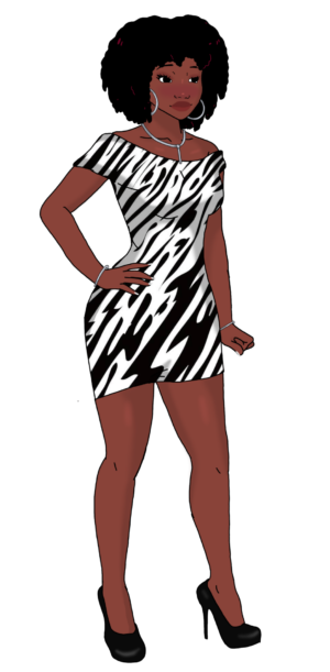 Black Girl Zebra Dress Wojak