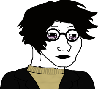 Black Glasses Academia Women Wojak