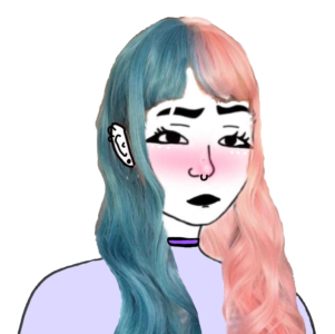 Blue And Pink Hair Alt Girl Wojak