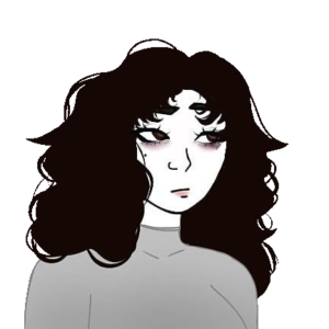 Dark Brown Messy Hair Alt Girl Wojak