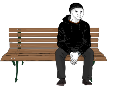 Doomer On Bench Full Body Wojak