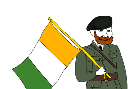 Irish Soldier Holding Flag Wojak