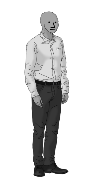 Npc Grey Shirt Full Body Wojak