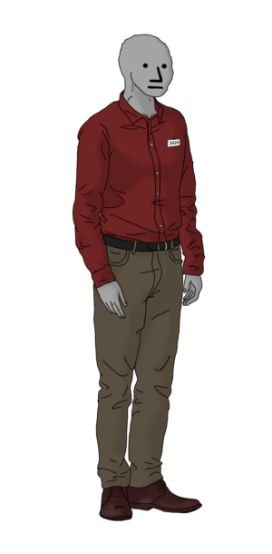 Npc Red Shirt Full Body Wojak