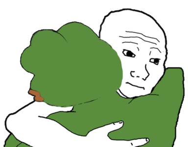 Pepe And Wojak Hugging