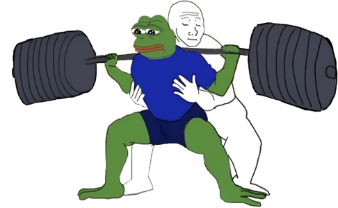 Pepe And Wojak Squat Spotter