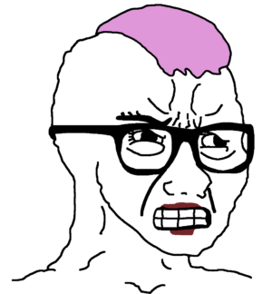 Pink Hair Angry Soyjak Wojak