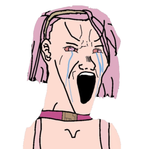 Pink Hair Feminist Rage Girl Wojak