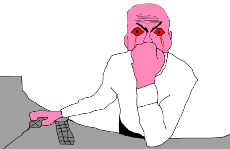 Pink Rage Desk Wojak