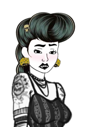 Psychobilly Wojak Girl