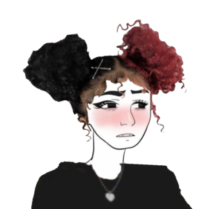 Red And Black Hair Alt Girl Wojak