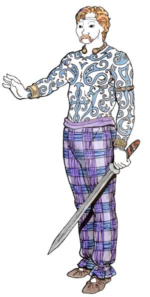 Scottish Caledonian Warrior Full Body Wojak