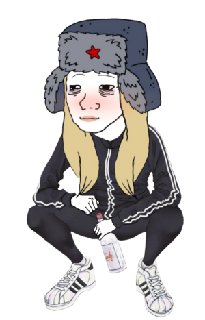 Squatting Slav Female Wojak