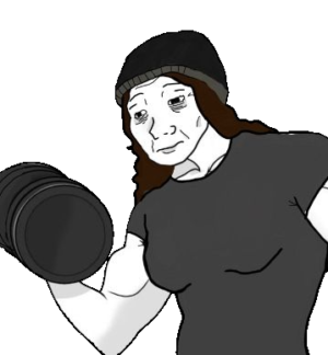 Steriod Doomer Girl Bicep Wojak