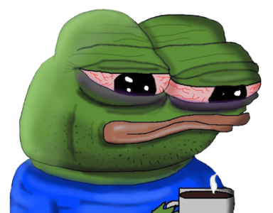 Tired Drinking Coffee Pepe